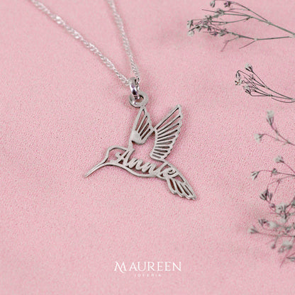 Dije colibri personalizado -  Plata