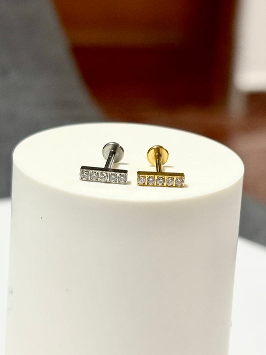 Arete piercing rectangular - Acero quirúrgico