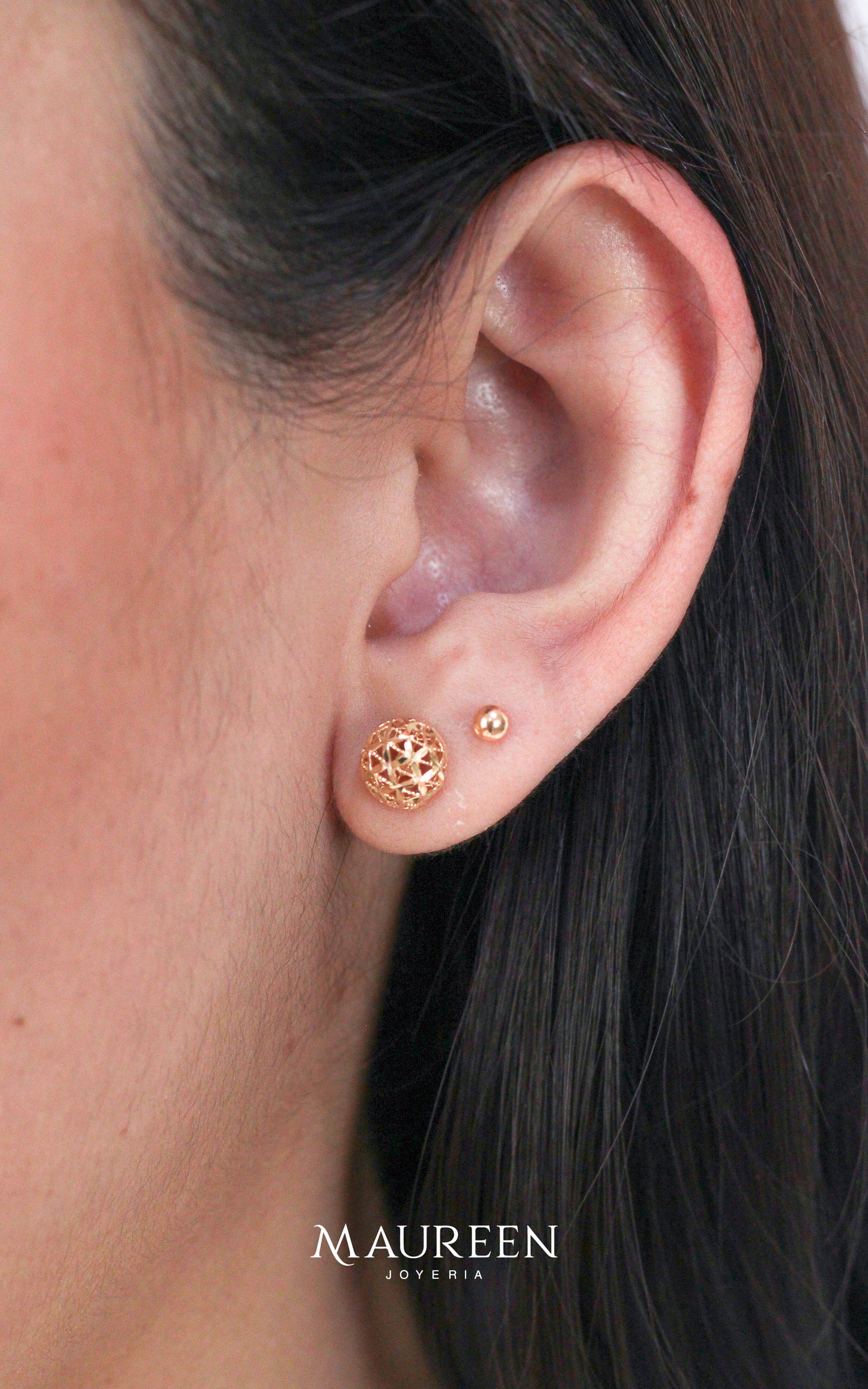 Arete circular tejida - Oro Amarillo