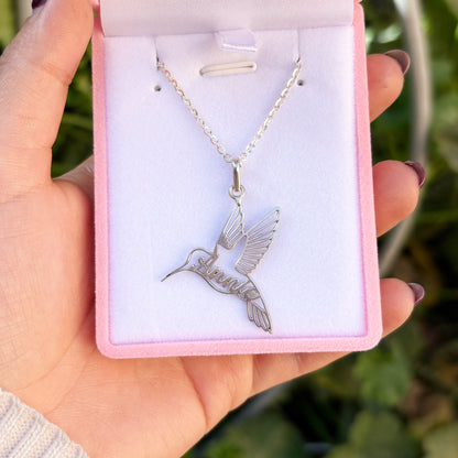 Dije colibri personalizado -  Plata