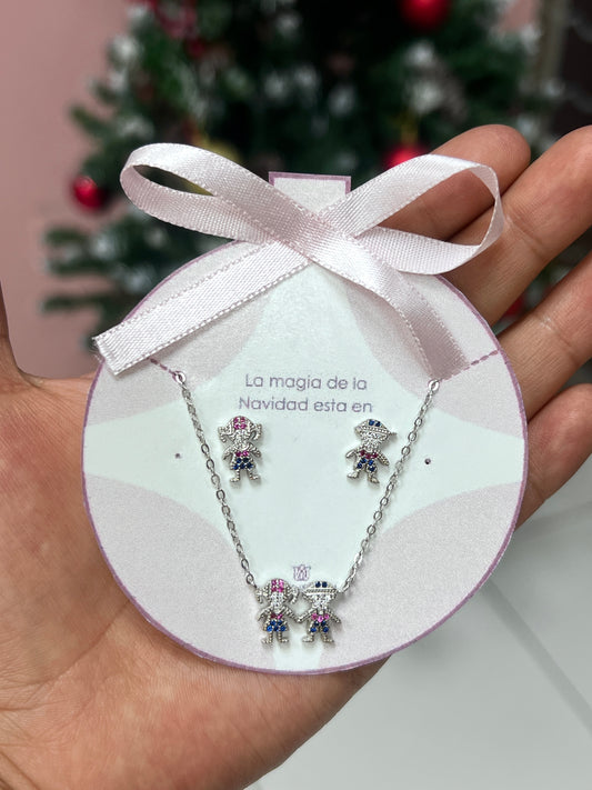 Juego niña y niño - Plata