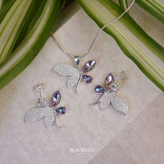 Juego de mariposa lila - Plata