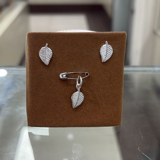 Juego hoja con rayas pegado - Plata