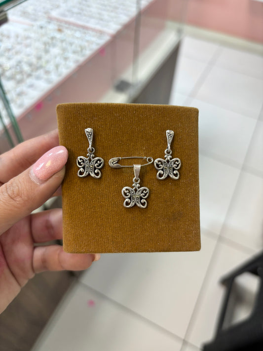 Juego marquesita mariposa - Plata