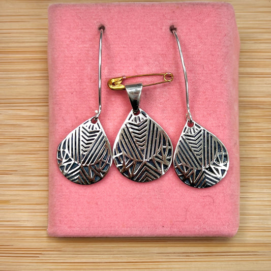 Juego gota rayas - plata quemada