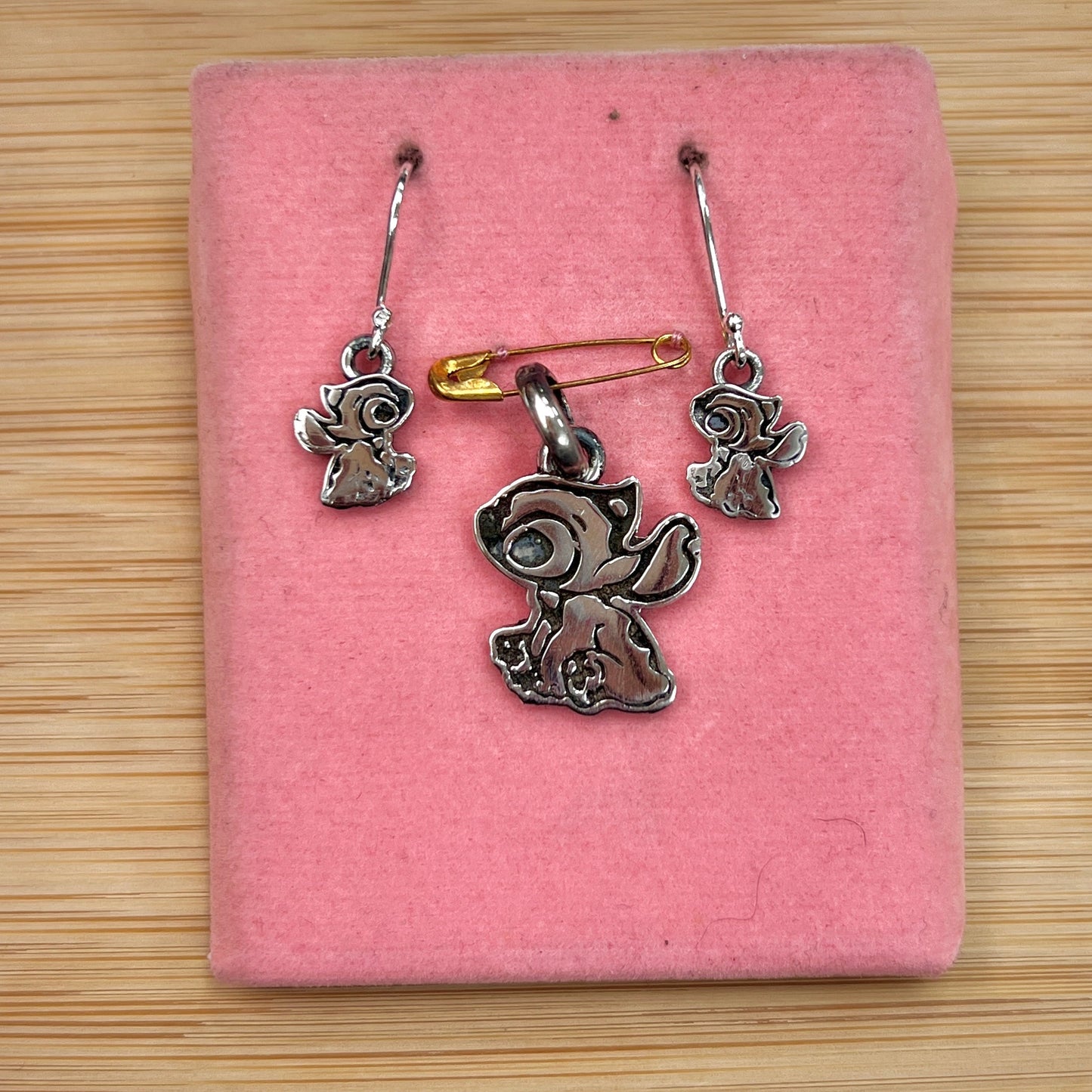 Juego stich colgante - plata quemada