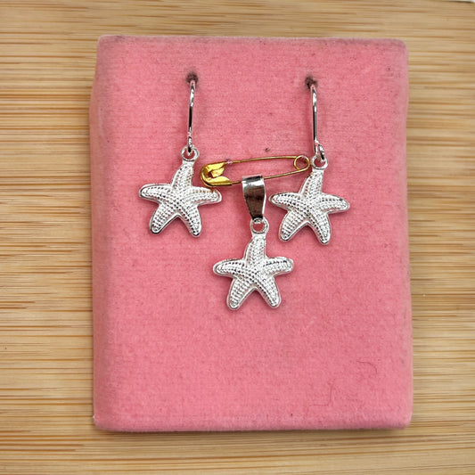 Juego estrella de mar punto colgante - plata
