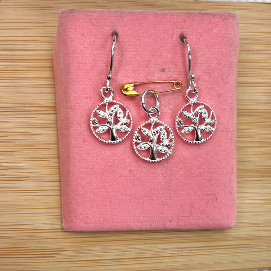 Juego circular arbol de la vida calado colgante - plata