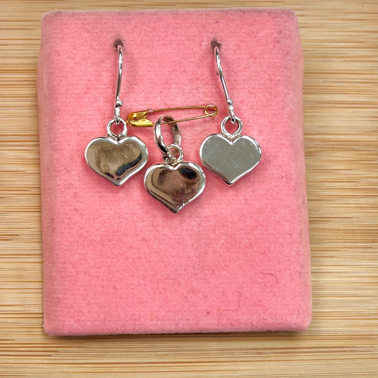 Juego corazon electroformatura colgante - plata