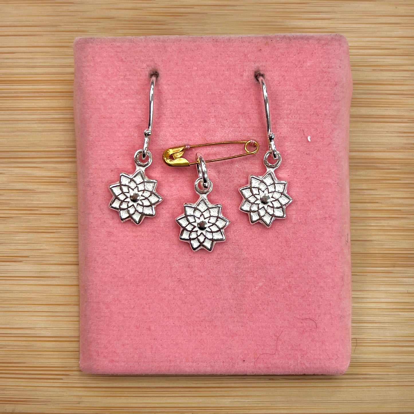 Juego mandala tupida colgante - plata