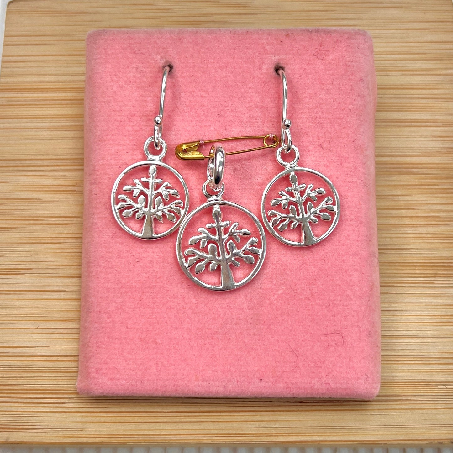 Juego circular arbol de la vida calado colgante - plata