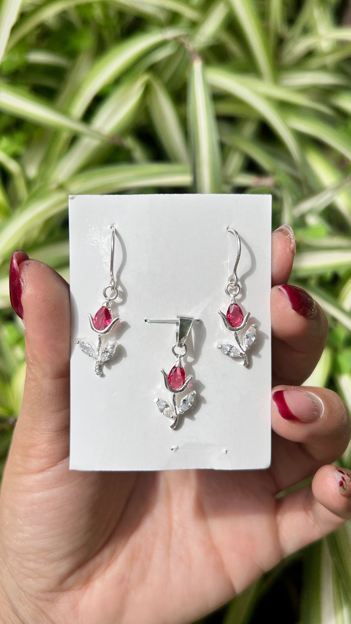 Juego tulipan colgante - plata