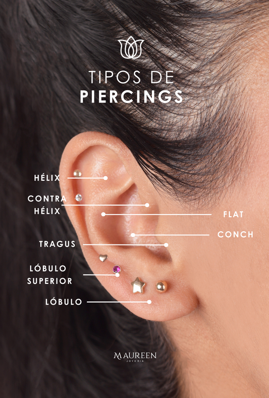 Arete piercing trebol - Acero quirúrgico