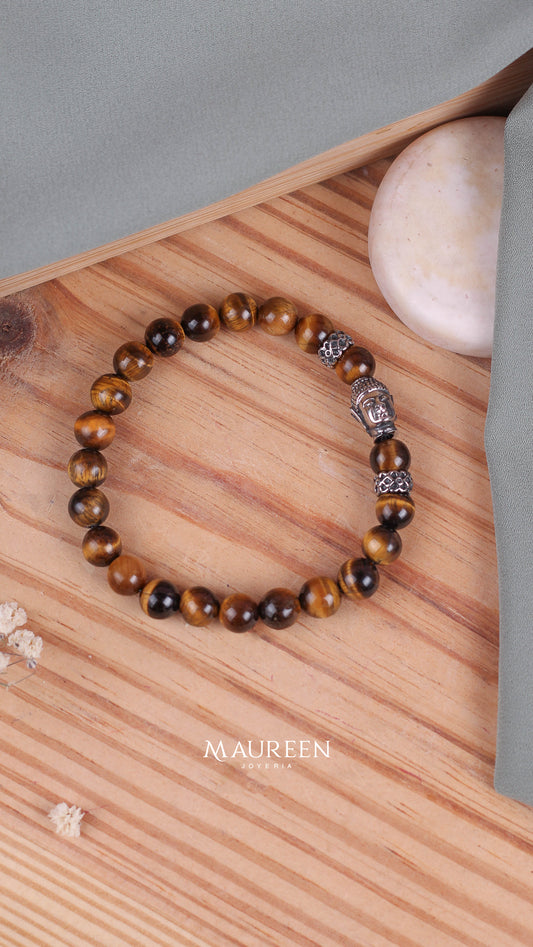 Pulsera piedra ojo de gato -  Acero