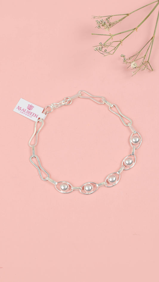 Pulsera circulos eslabón  - Plata