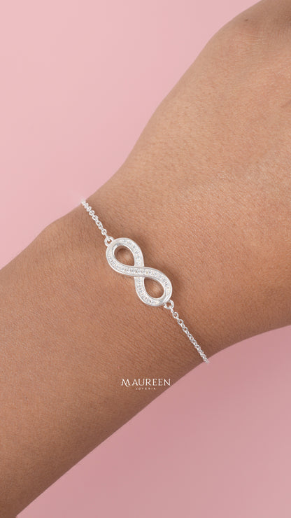 Pulsera infinito circones   - Plata