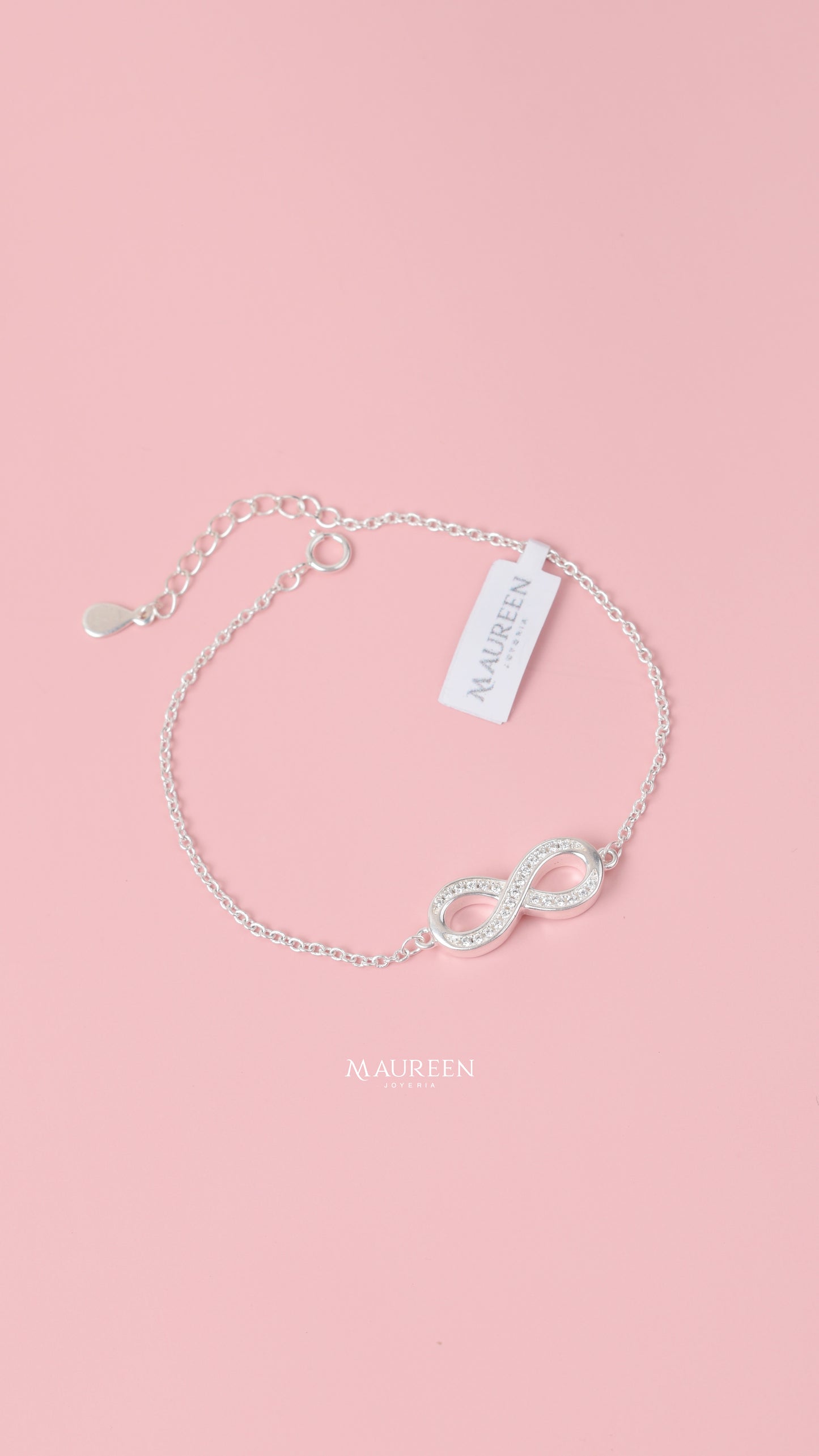 Pulsera infinito circones   - Plata