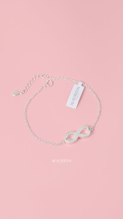 Pulsera infinito circones   - Plata