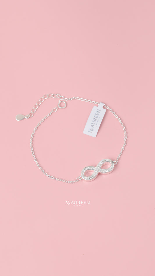 Pulsera infinito circones   - Plata