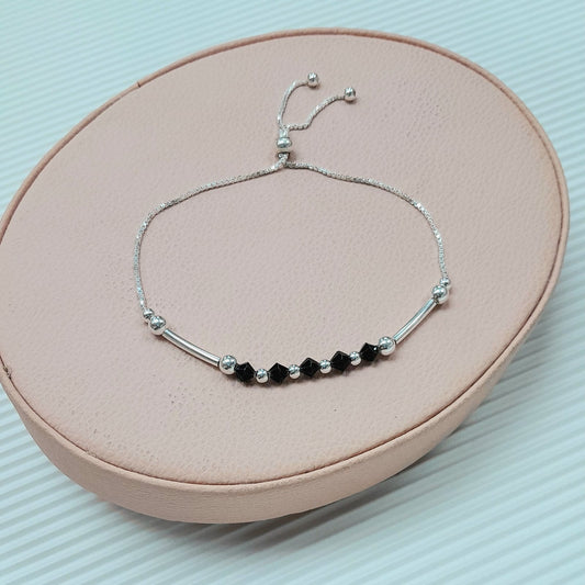 Pulsera ajustable muranos con tubos  - Plata