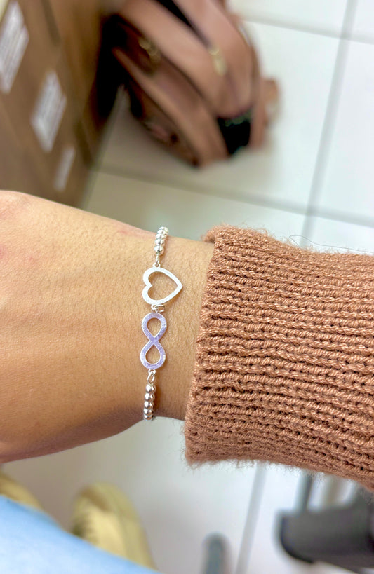 Pulsera infinito y corazon - Plata