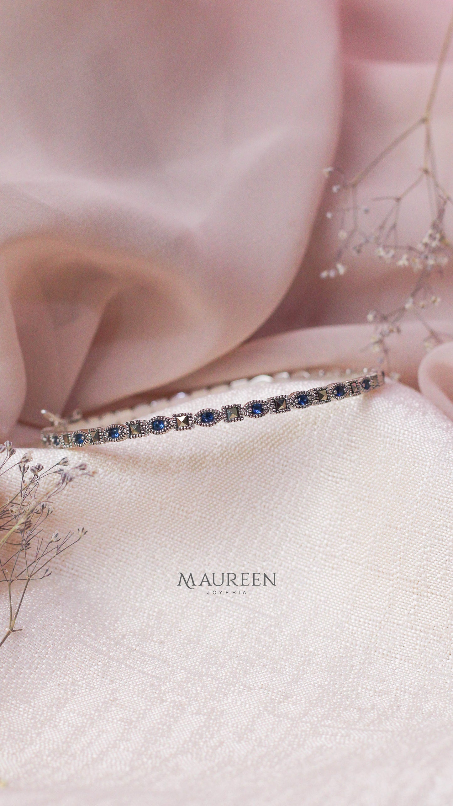 Puñera marquesita cuadrado y hoja - plata