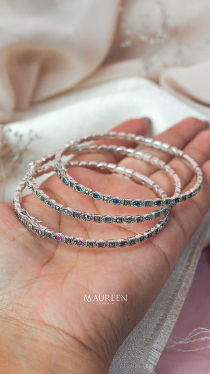 Puñera marquesita cuadrado y hoja - plata