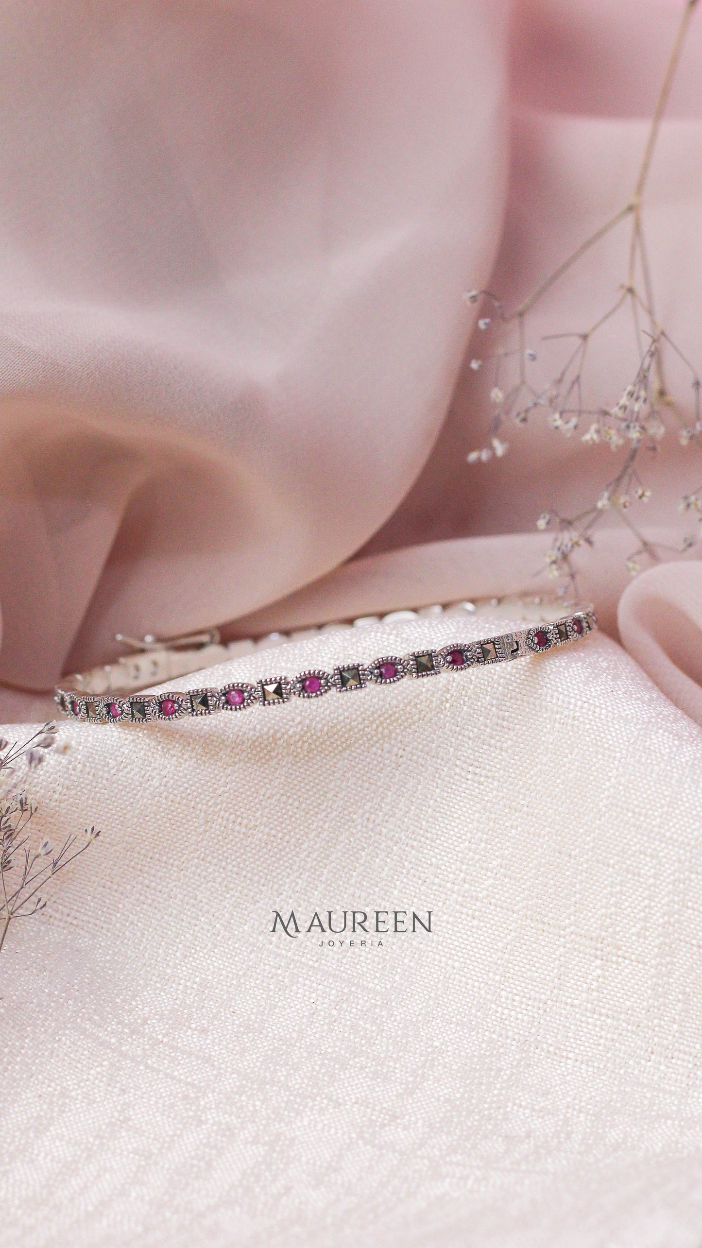 Puñera marquesita cuadrado y hoja - plata