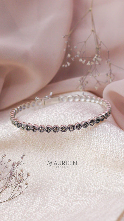 Puñera marquesita círculos - plata