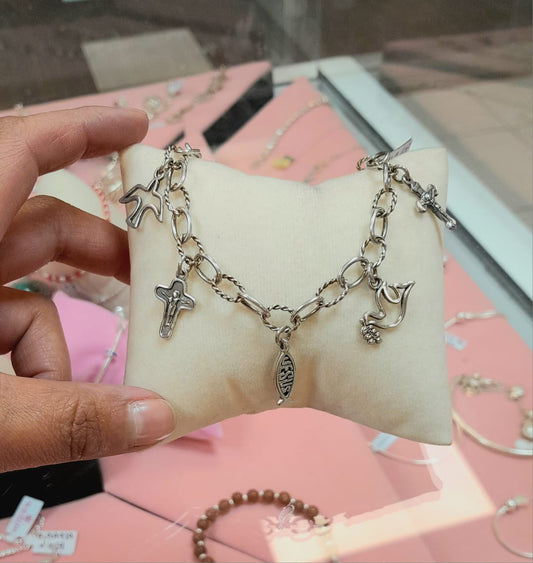 Pulsera dijes confirmación - plata