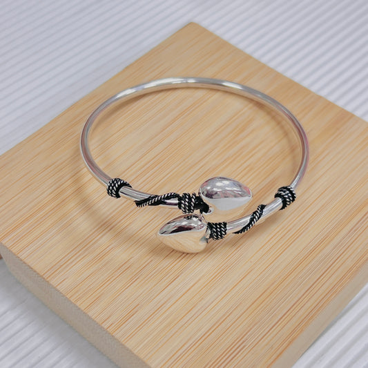 Puñera corazones bombachos y entorchado - plata quemada