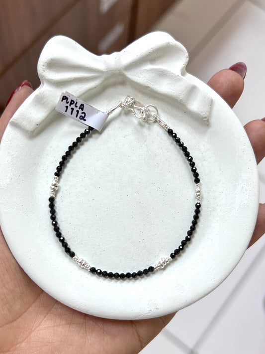 Pulsera piedra natural onix shakira - Plata