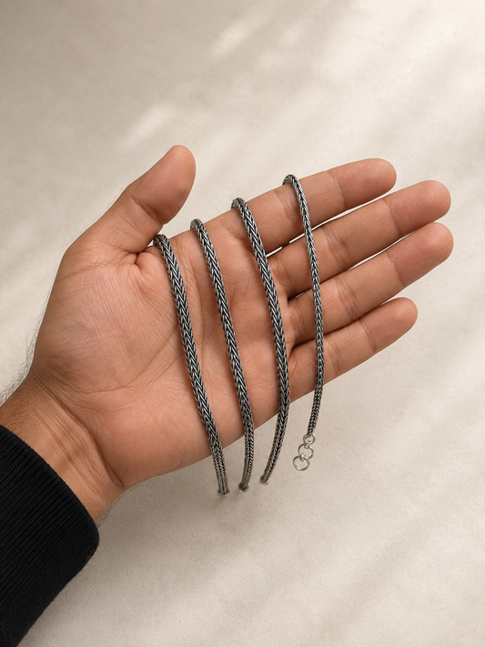 Pulsera espiga - Plata quemada