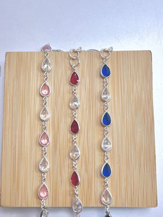 Pulsera circones gota - plata