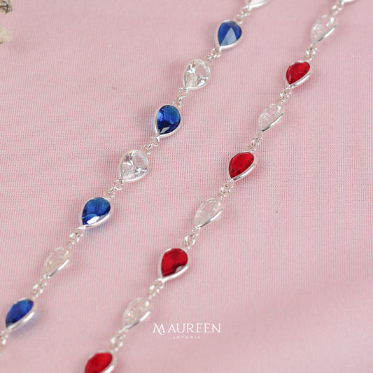 Pulsera circones gota - plata