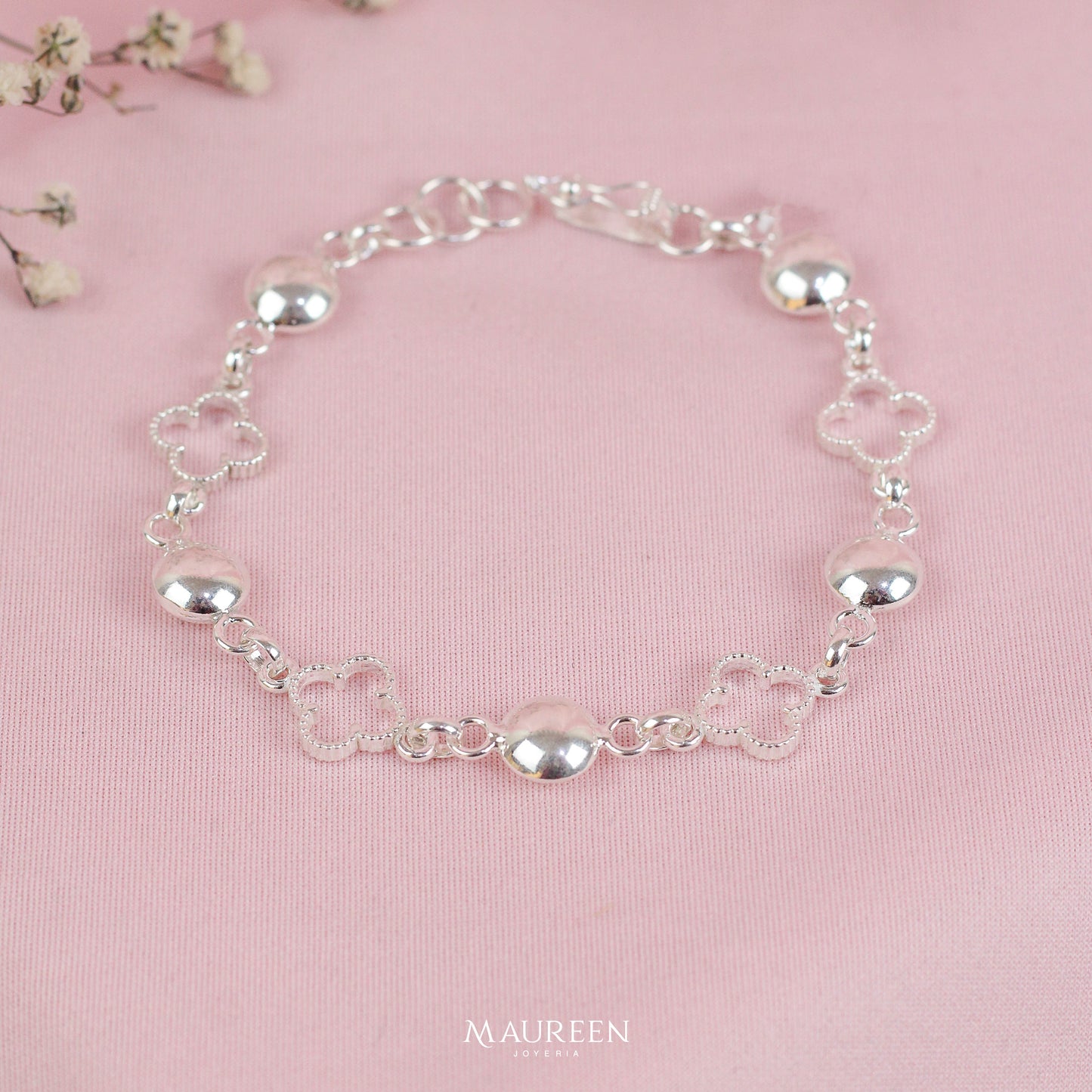 Pulsera VAN y  lentejas - plata