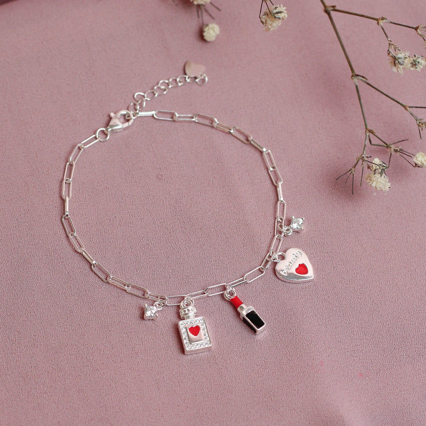 Pulsera dijes beauty circones - Plata