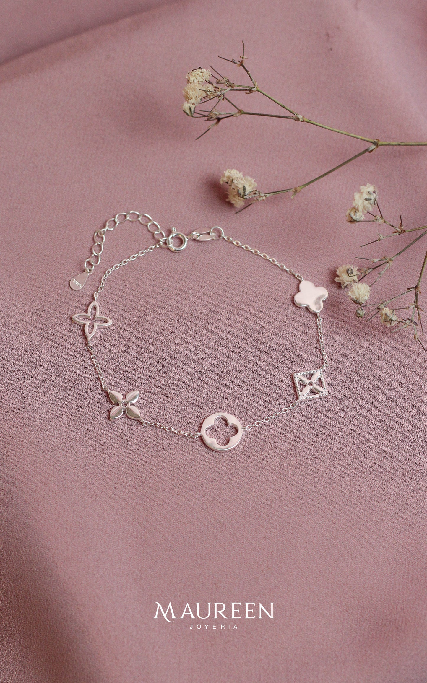Pulsera LOUIS flores - Plata