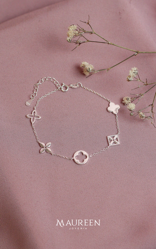 Pulsera LOUIS flores - Plata