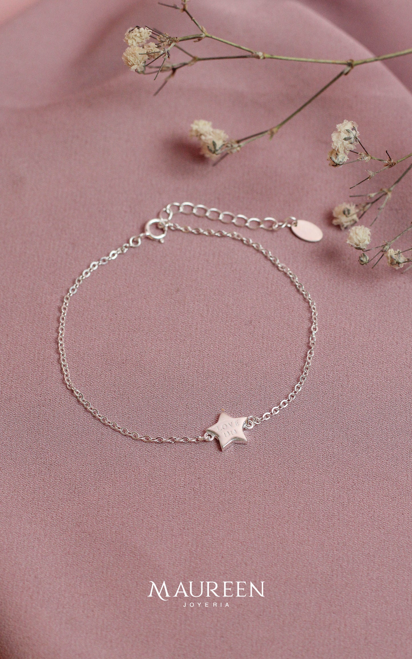 Pulsera estrella LOVE - Plata