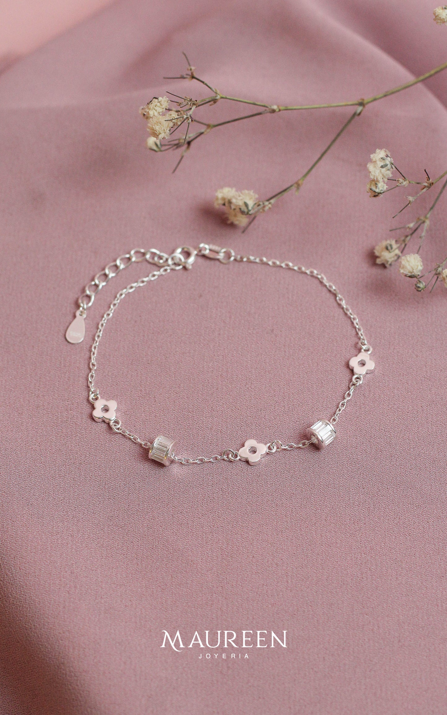 Pulsera LOUIS con cilindros - Plata