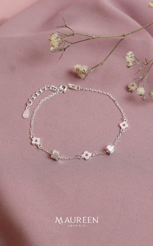 Pulsera LOUIS con cilindros - Plata