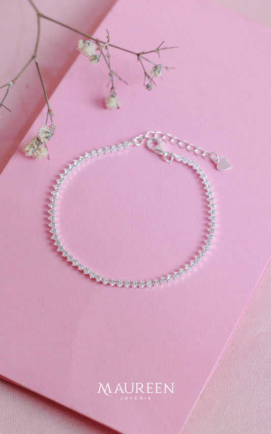 Pulsera tennis diamante - Plata