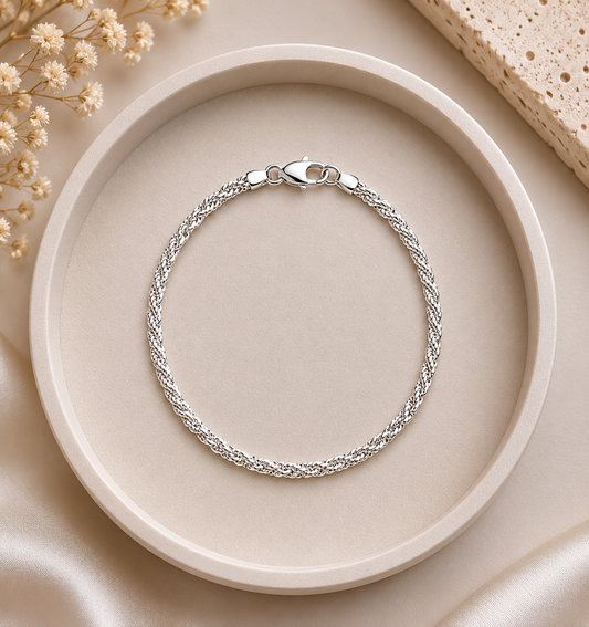 Pulsera tejido trenzado - Plata