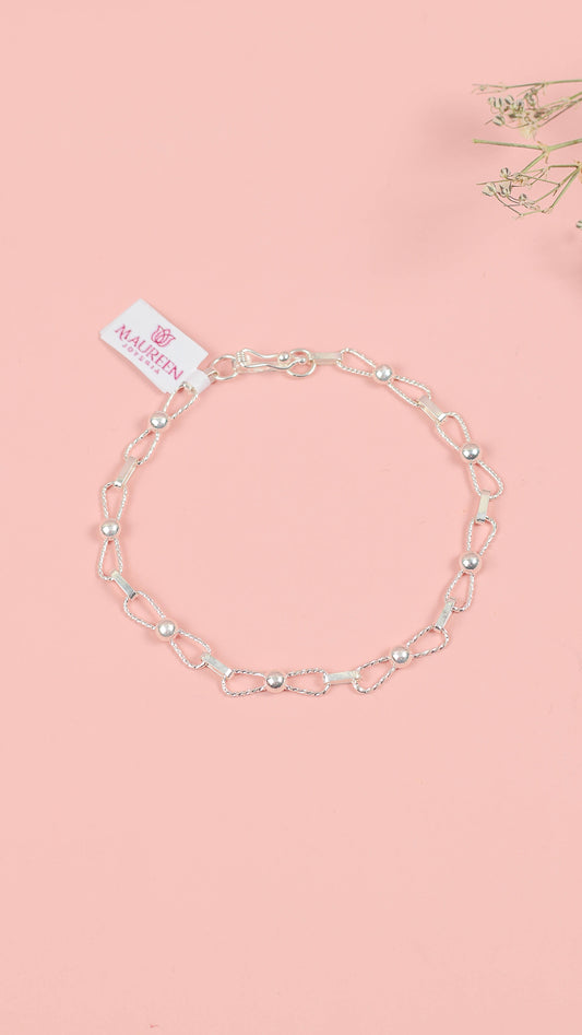 Pulsera delgada roson entorchado - Plata