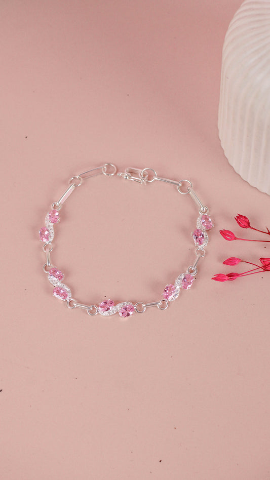 Pulsera infinito con circones - Plata