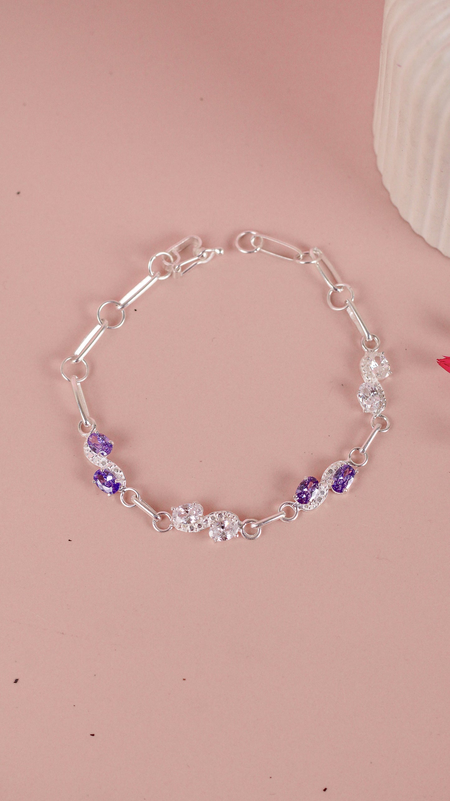 Pulsera infinito con circones - Plata