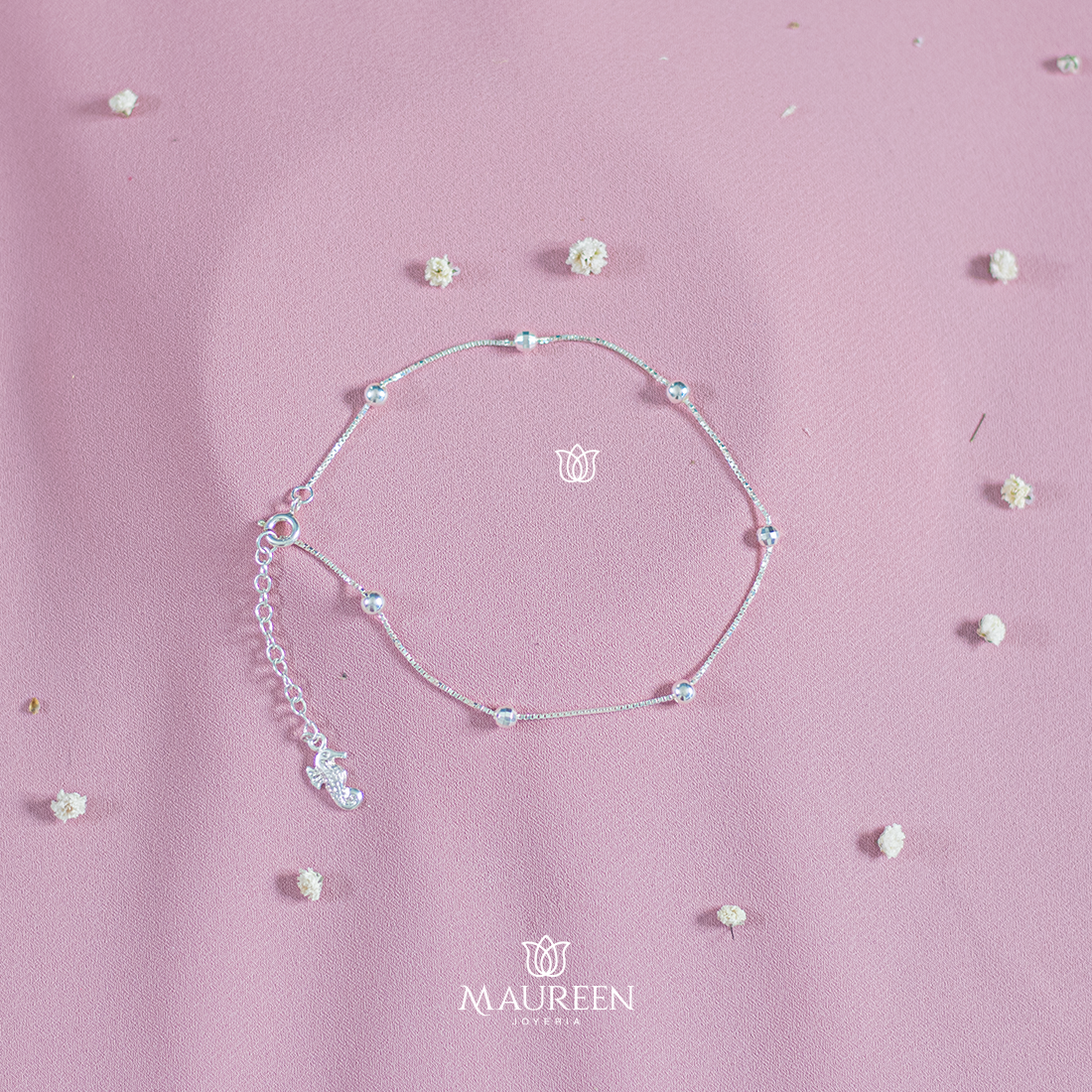 Tobillera dije caballito de mar - Plata