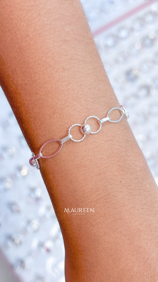 Pulsera roson entorchado - Plata