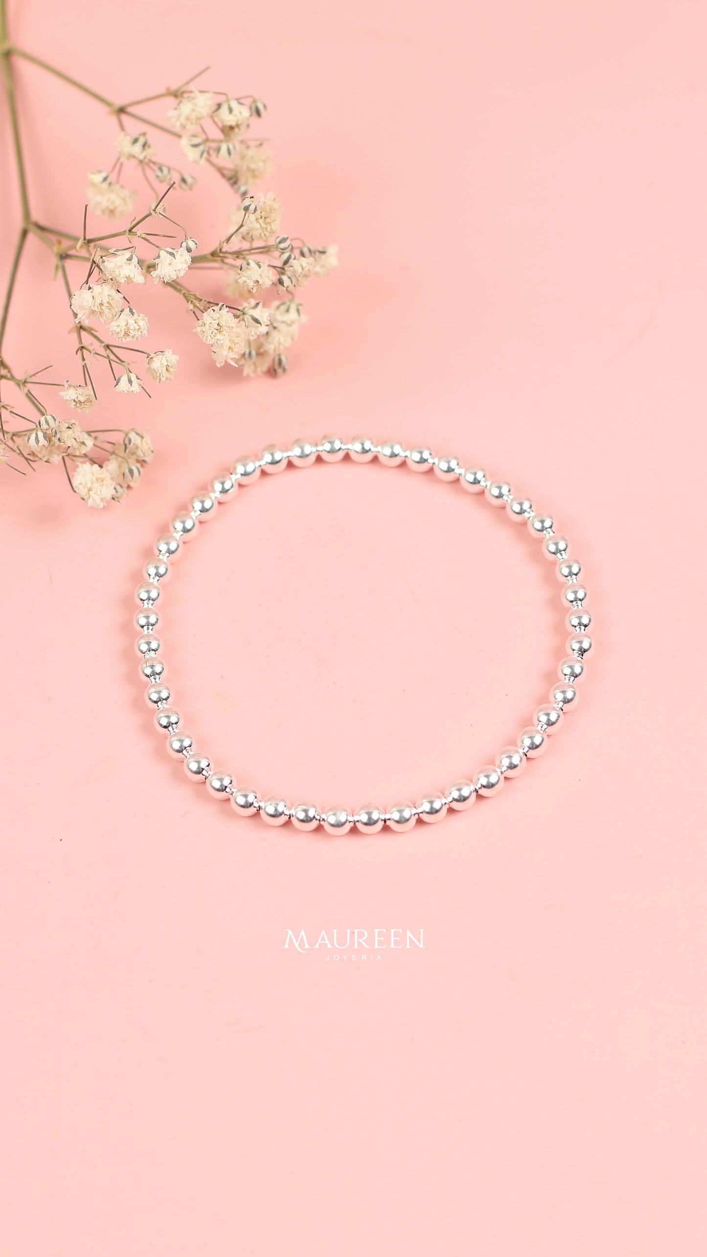 Pulsera esferas - Plata